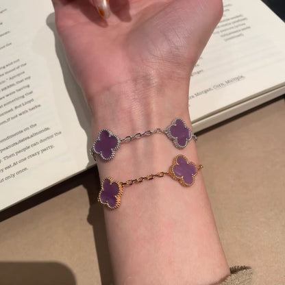 [：Polaidi Jewelry]CLOVER  5 MOTIFS  PURPLE VIOLET BRACELET