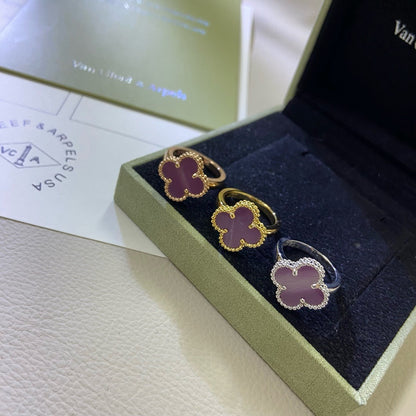 [Polaidi Jewelry]CLOVER  PURPLE VIOLET RING