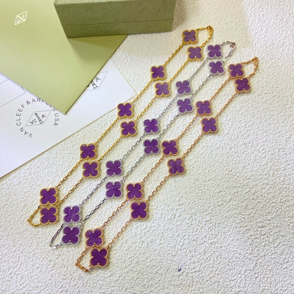 [Polaidi Jewelry]CLOVER 10 MOTIFS  PURPLE VIOLET  NECKLACE