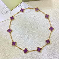 [Polaidi Jewelry ]CLOVER 10 MOTIFS  PURPLE VIOLET  NECKLACE