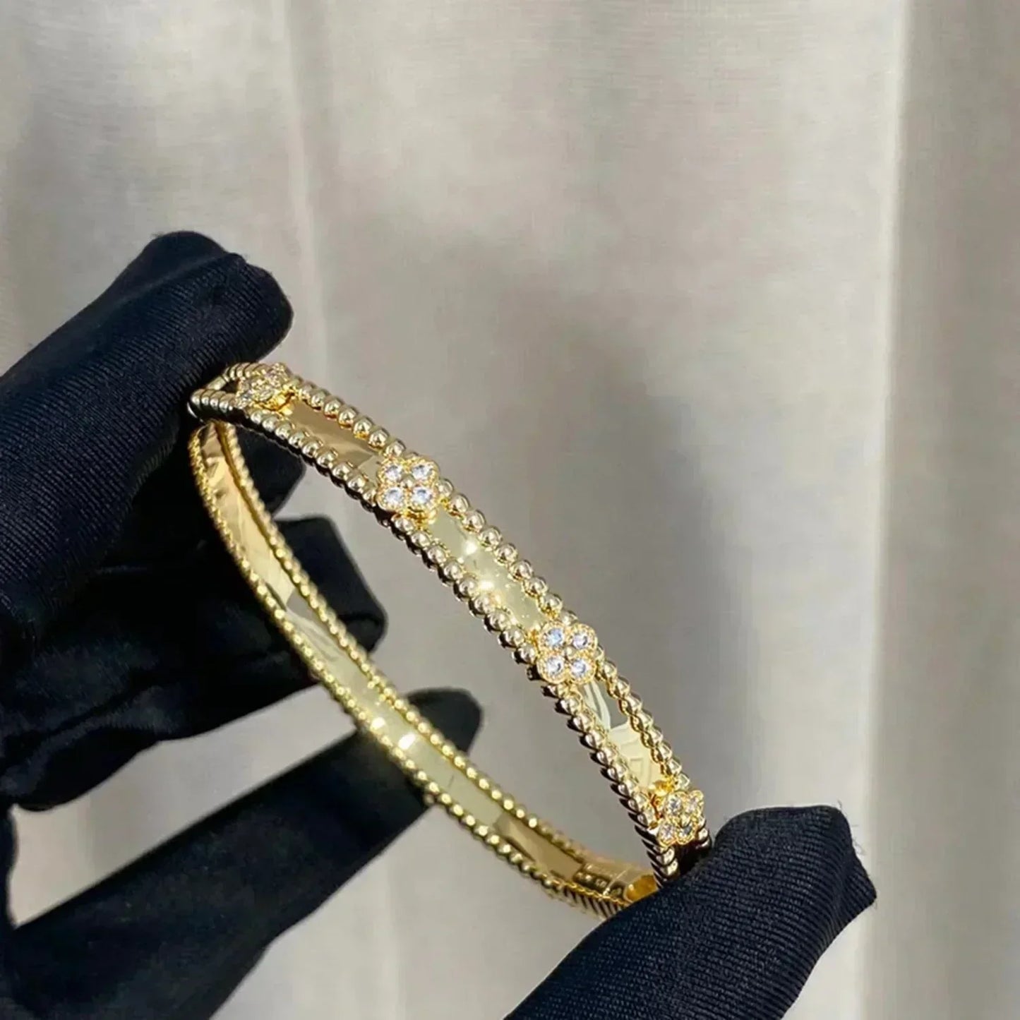[：Polaidi Jewelry]CLOVER BRACELET 4MM DIAMONDS