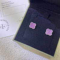 [Polaidi Jewelry ]CLOVER MINI 9.5MM  PURPLE VIOLET EARRINGS
