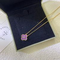 [Polaidi Jewelry ]CLOVER 15MM DIAMOND  PURPLE VIOLET NECKLACE