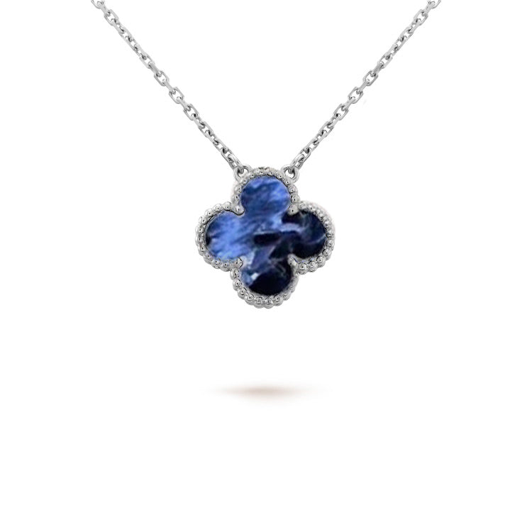 [：Polaidi Jewelry]CLOVER 15MM PIETERSITE NECKLACE SILVER