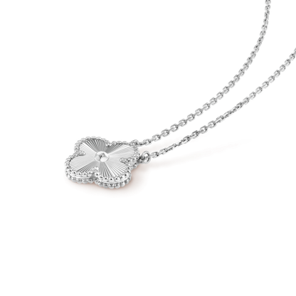 [Polaidi Jewelry]CLOVER 15MM LASER NECKLACE SILVER