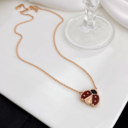 [：Polaidi Jewelry]LUCKY  CARNELIANS LADYBUG NECKLACE