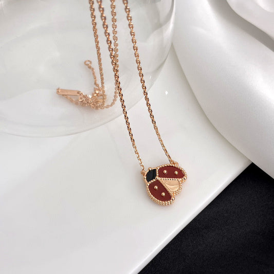 [Polaidi Jewelry]LUCKY  CARNELIANS LADYBUG NECKLACE