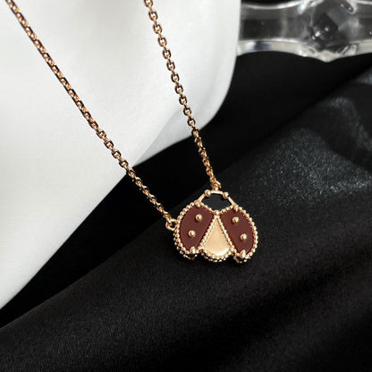 [：Polaidi Jewelry]LUCKY  CARNELIANS LADYBUG NECKLACE