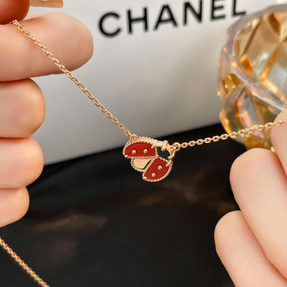 [Polaidi Jewelry]LUCKY  CARNELIANS LADYBUG NECKLACE