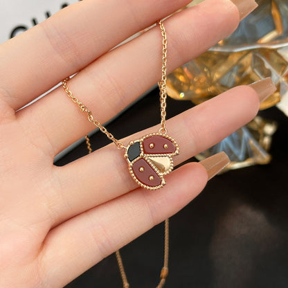 [Polaidi Jewelry]LUCKY  CARNELIANS LADYBUG NECKLACE