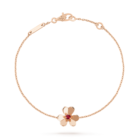 [：Polaidi Jewelry]FRIVOLE GOLD FLOWER PINK MALACHITE BRACELET