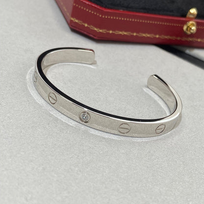 [Polaidi Jewelry]LOVE BRACELET 6.1MM 1 DIAMOND OPEN CUFF