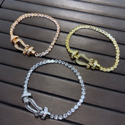 [：Polaidi Jewelry]FORCE  LARGE HORSESHOE FULL DIAMOND TENNIS BRACELET