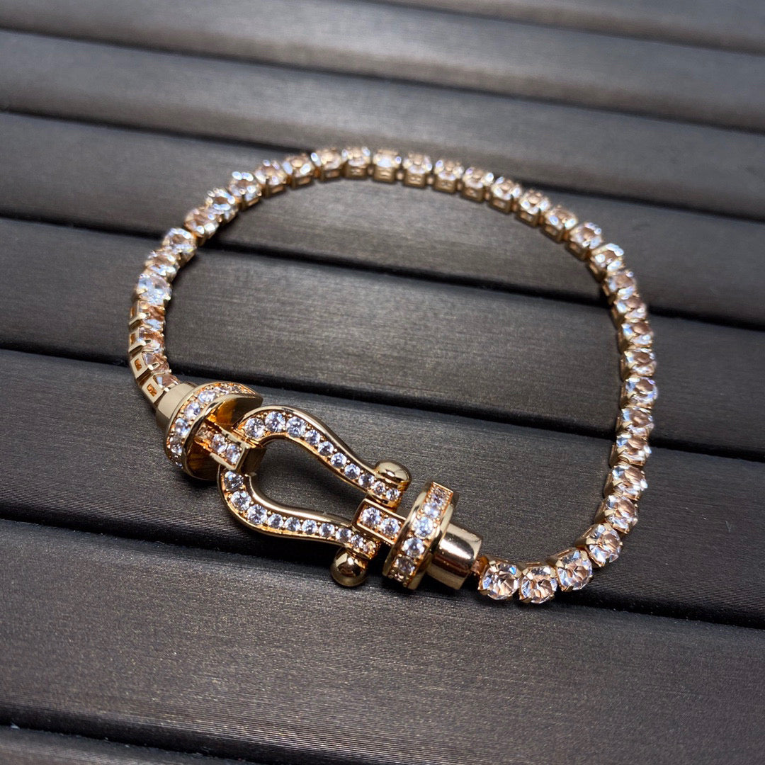 [：Polaidi Jewelry]FORCE  LARGE HORSESHOE FULL DIAMOND TENNIS BRACELET