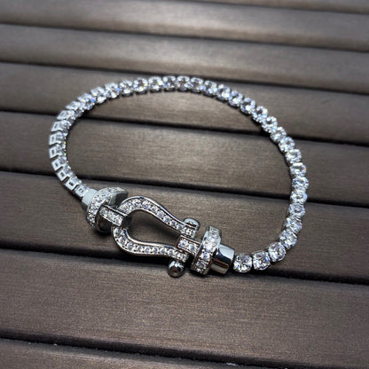[Polaidi Jewelry]FORCE  LARGE HORSESHOE FULL DIAMOND TENNIS BRACELET