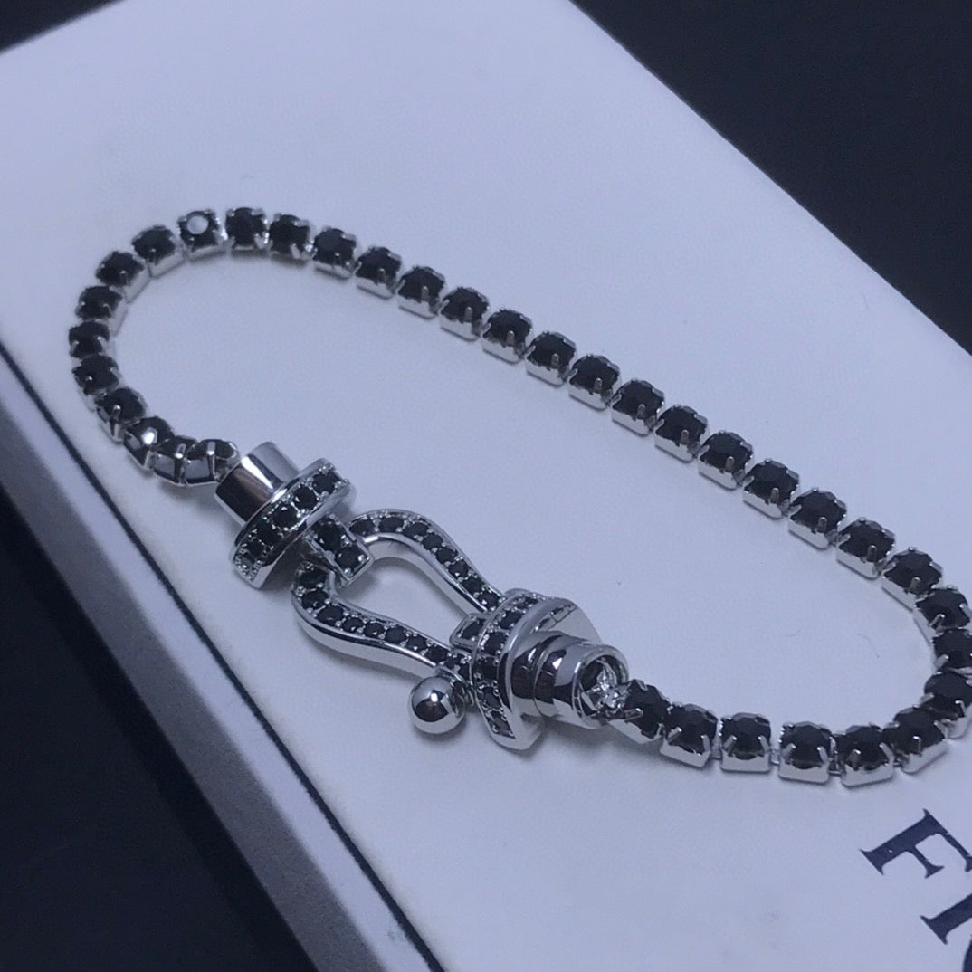 [：Polaidi Jewelry]FORCE  LARGE HORSESHOE FULL DIAMOND TENNIS BRACELET