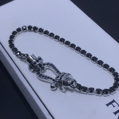 [：Polaidi Jewelry]FORCE  LARGE HORSESHOE FULL DIAMOND TENNIS BRACELET
