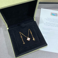 [Polaidi Jewelry ]CLOVER 15MM PINK MOTHER-OF-PEARL SINGLE FLOWER NECKLACE