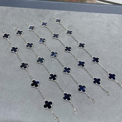 [：Polaidi Jewelry]CLOVER 5 MOTIF PIETERSITE SILVER BRACELET