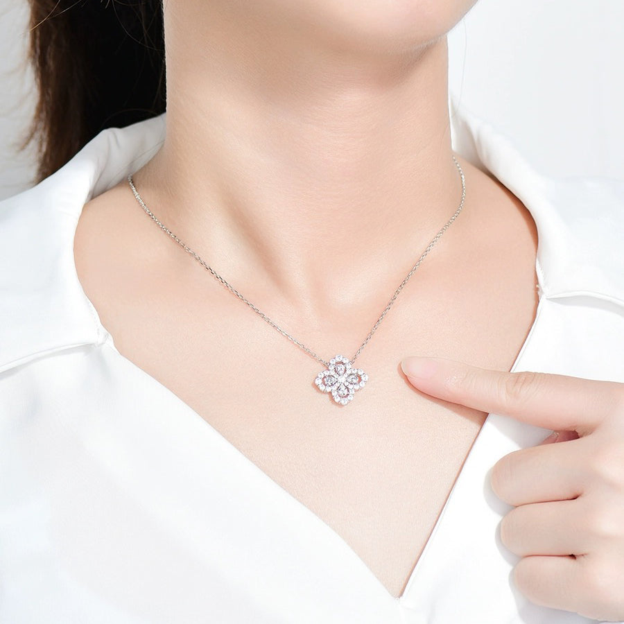[：Polaidi Jewelry]LOOP NECKLACE FULL MOTIF DIAMOND 16MM MULTIPLE COLORS