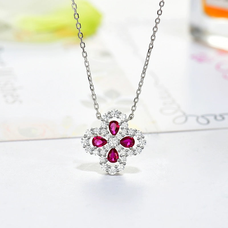 [：Polaidi Jewelry]LOOP NECKLACE FULL MOTIF DIAMOND 16MM MULTIPLE COLORS