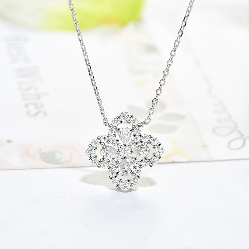 [Polaidi Jewelry]LOOP NECKLACE FULL MOTIF DIAMOND 16MM MULTIPLE COLORS