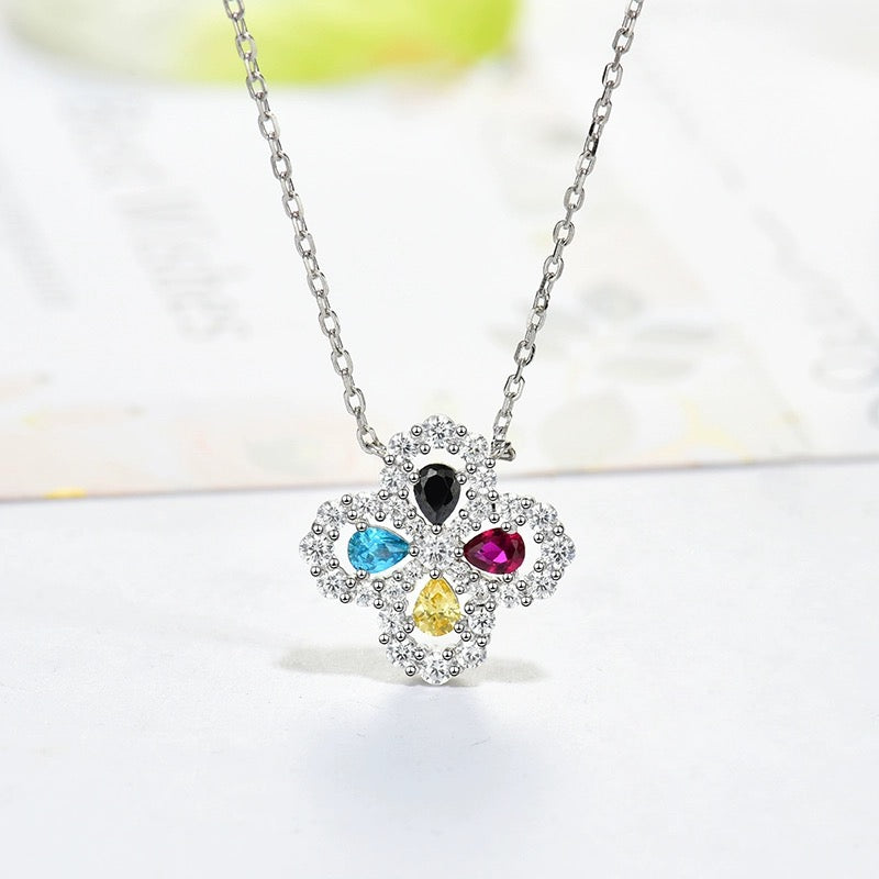 [：Polaidi Jewelry]LOOP NECKLACE FULL MOTIF DIAMOND 16MM MULTIPLE COLORS