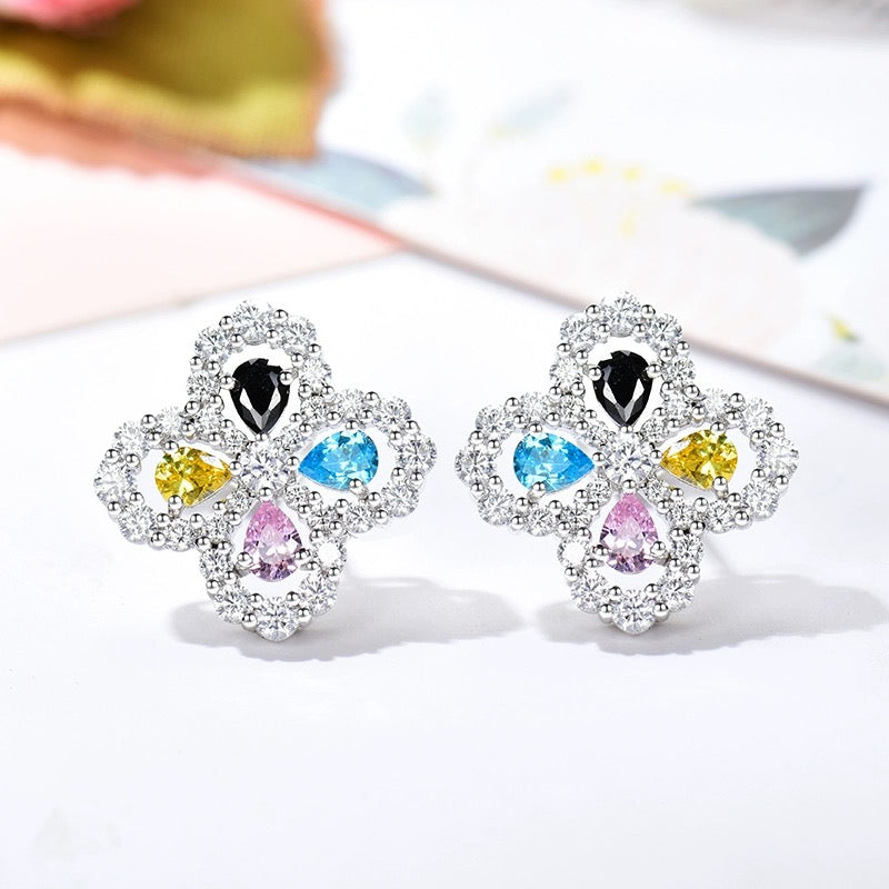 [：Polaidi Jewelry]LOOP EARRINGS FULL MOTIF DIAMOND 16MM