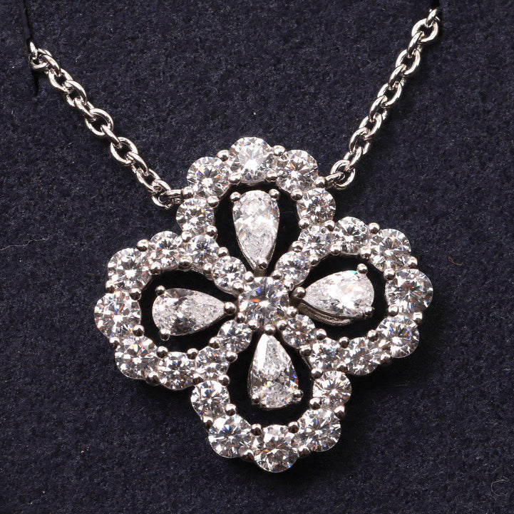 [：Polaidi Jewelry]LOOP NECKLACE FULL MOTIF DIAMOND 16MM MULTIPLE COLORS