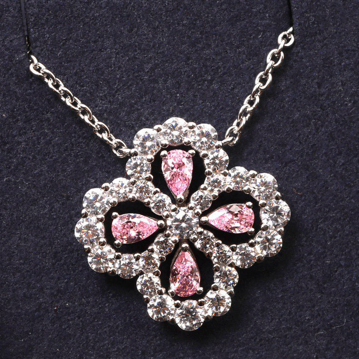 [：Polaidi Jewelry]LOOP NECKLACE FULL MOTIF DIAMOND 16MM MULTIPLE COLORS