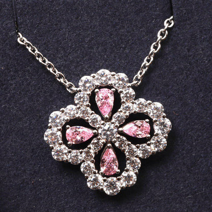 [：Polaidi Jewelry]LOOP NECKLACE FULL MOTIF DIAMOND 16MM MULTIPLE COLORS