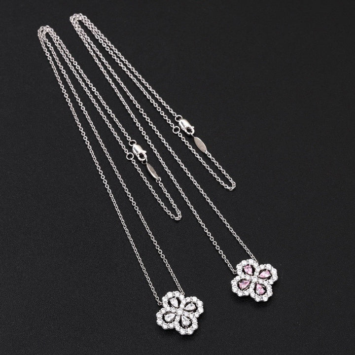 [Polaidi Jewelry]LOOP NECKLACE FULL MOTIF DIAMOND 16MM MULTIPLE COLORS