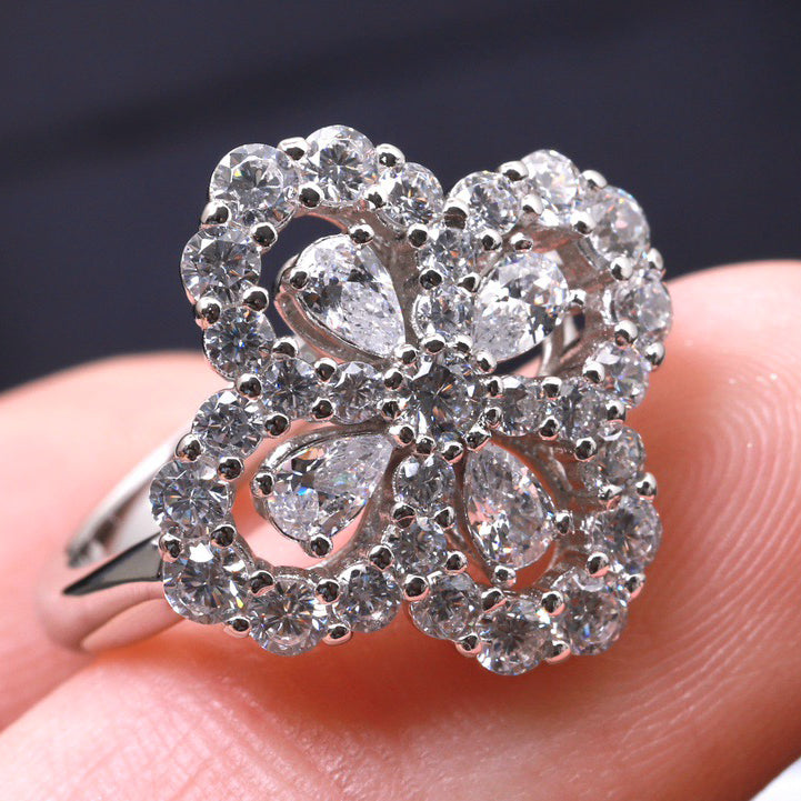[Polaidi Jewelry]LOOP RING FULL MOTIF DIAMOND 16MM SILVE