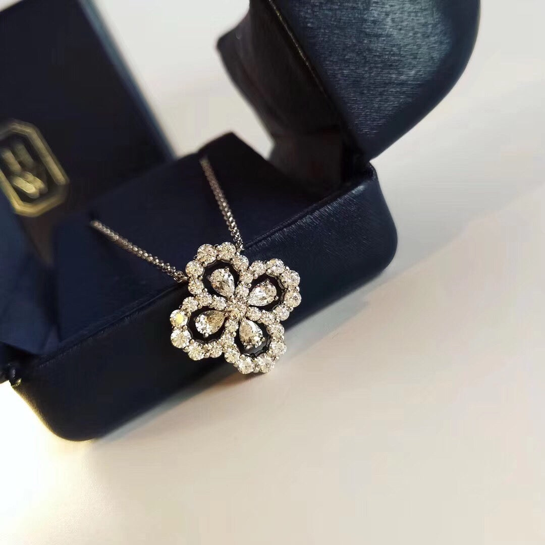 [：Polaidi Jewelry]LOOP NECKLACE FULL MOTIF DIAMOND 16MM MULTIPLE COLORS