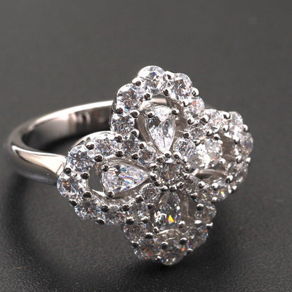 [Polaidi Jewelry]LOOP RING FULL MOTIF DIAMOND 16MM SILVE