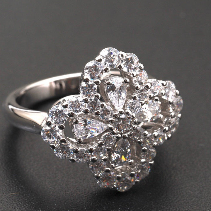 [：Polaidi Jewelry]LOOP RING FULL MOTIF DIAMOND 16MM SILVE