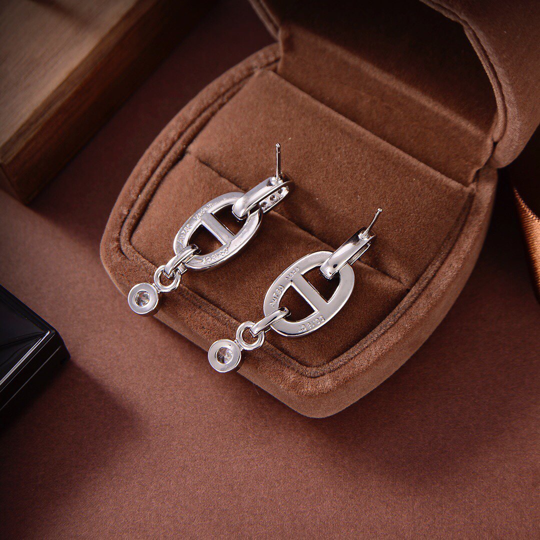 [：Polaidi Jewelry]HM チェーンダイヤモンドイヤリング