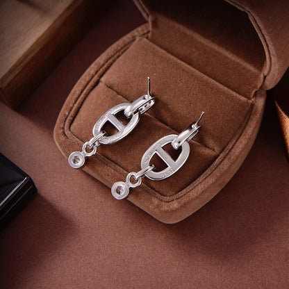 [：Polaidi Jewelry]HM チェーンダイヤモンドイヤリング