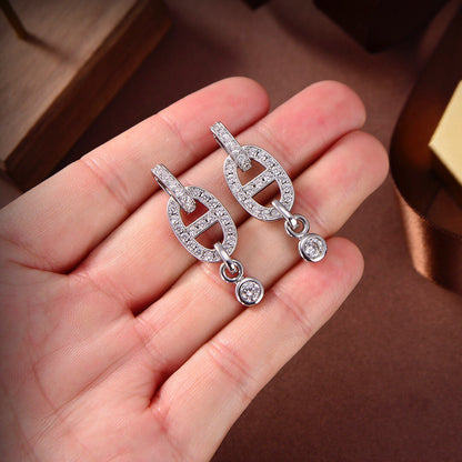 [：Polaidi Jewelry]HM チェーンダイヤモンドイヤリング