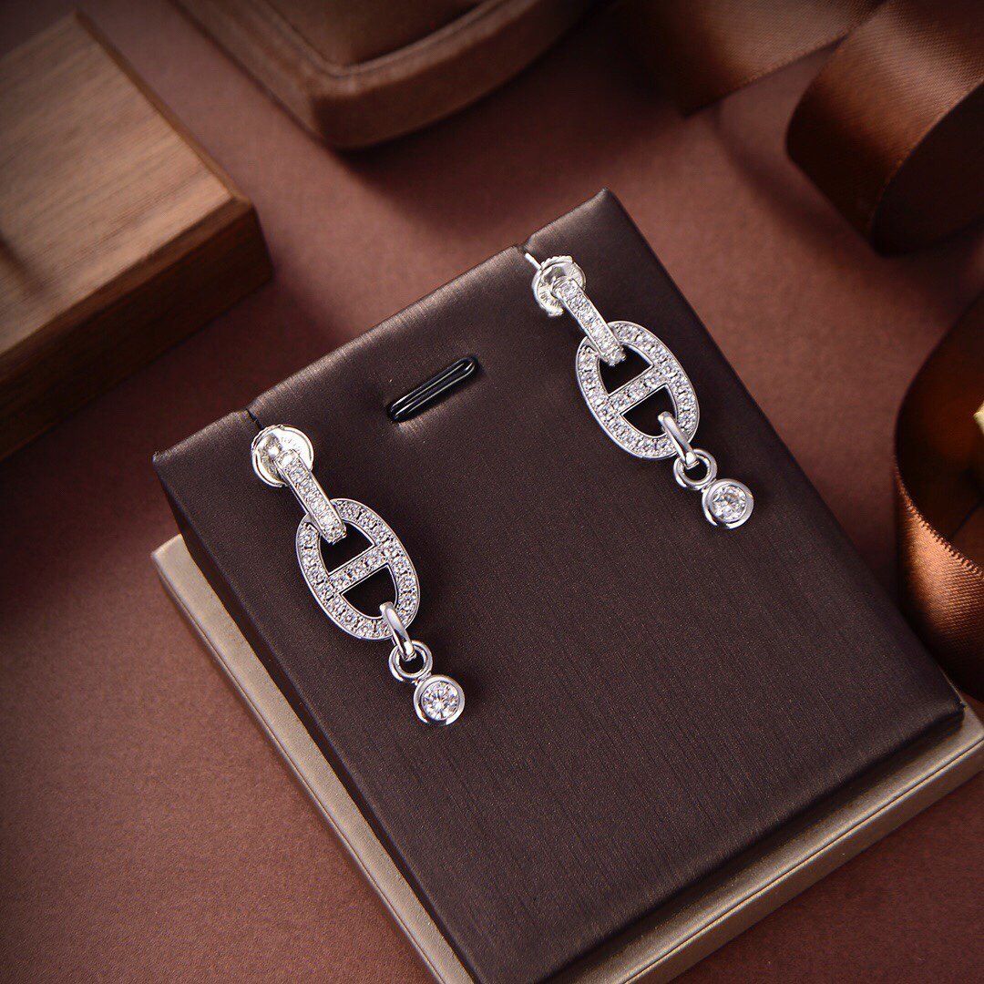 [：Polaidi Jewelry]HM チェーンダイヤモンドイヤリング