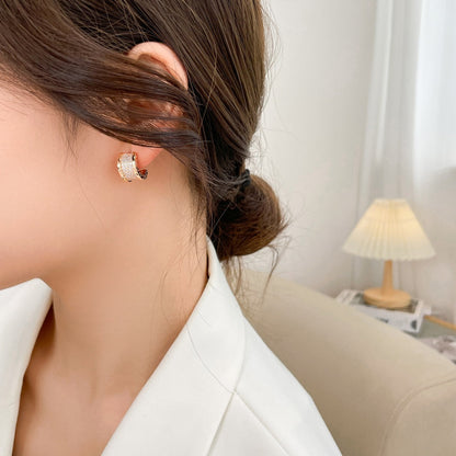 [Polaidi Jewelry]ZERO 1 DIAMOND PAVED EARRINGS