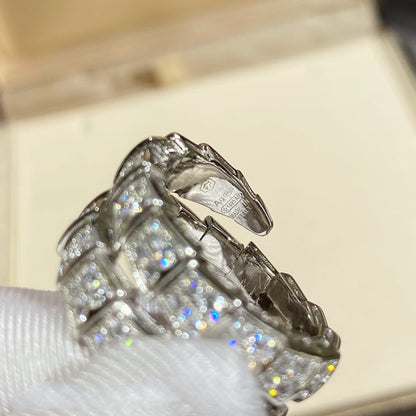 [Polaidi Jewelry]SERPENTI DOUBLE RING SILVER DIAMOND PAVED