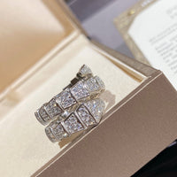 [Polaidi Jewelry ]SERPENTI DOUBLE RING SILVER DIAMOND PAVED