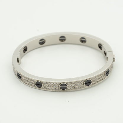 [：Polaidi Jewelry]LOVEブレスレット 6.1MM ダイヤモンドパヴェ セラミック