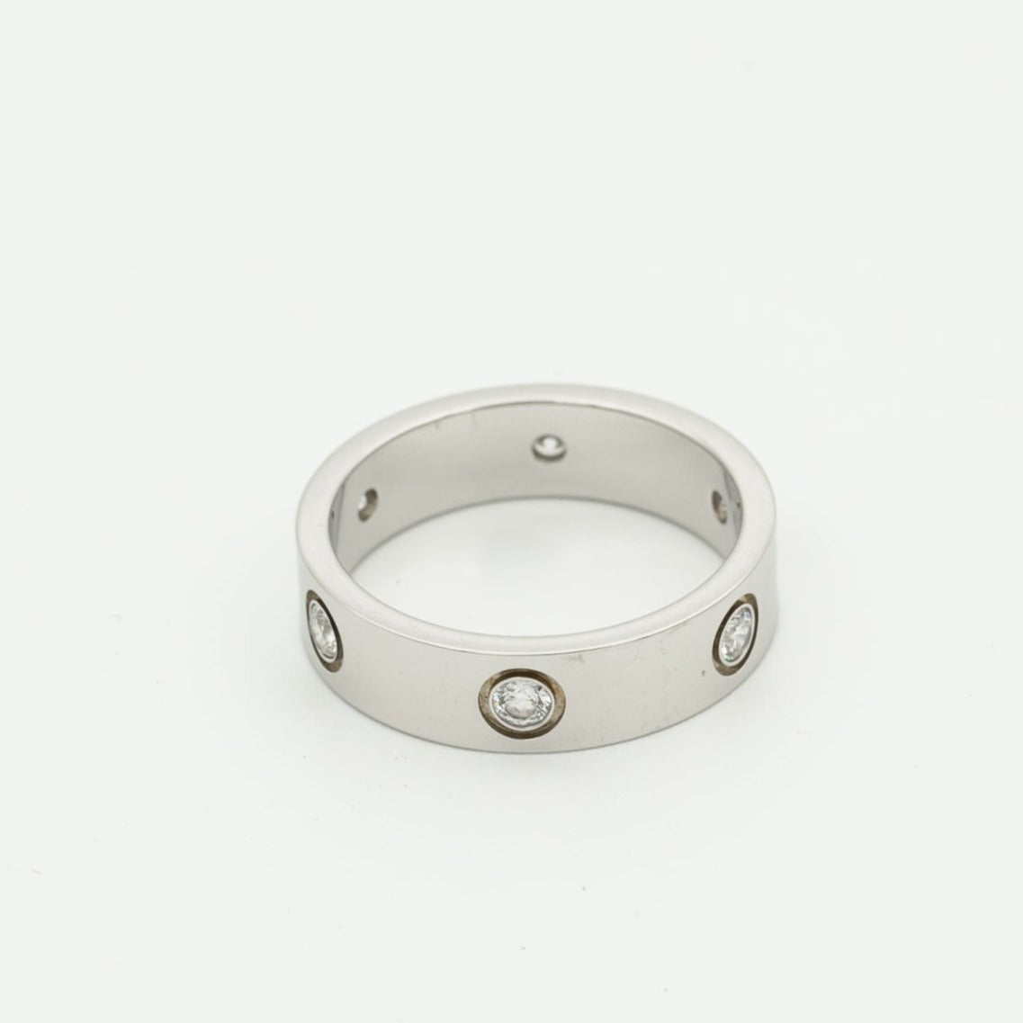 [Polaidi Jewelry]LOVE RING 5.5MM 6 DIAMONDS SILVER