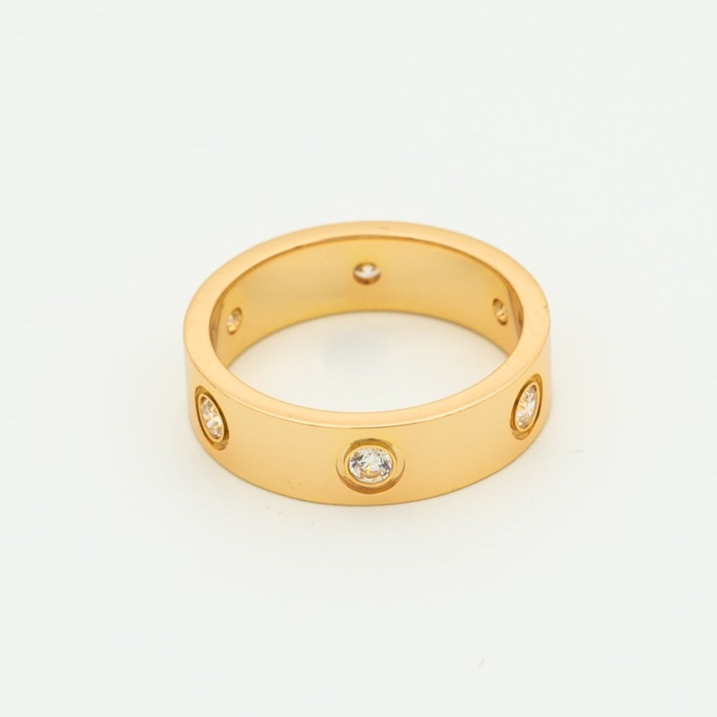 [：Polaidi Jewelry]LOVE RING 5.5MM 6 DIAMONDS PINK GOLD