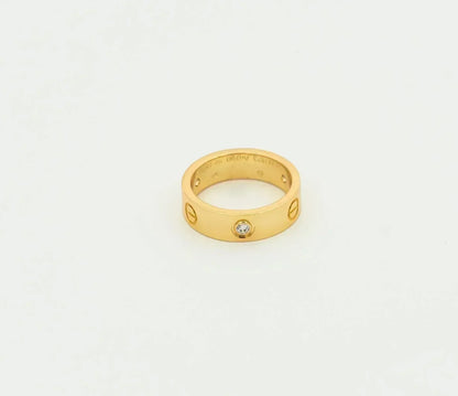 [：Polaidi Jewelry]LOVE RING 5.5MM 3 DIAMONDS GOLD