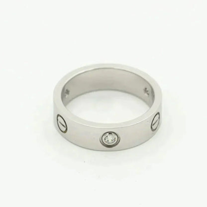 [Polaidi Jewelry]LOVE RING 5.5MM 3 DIAMONDS SILVER
