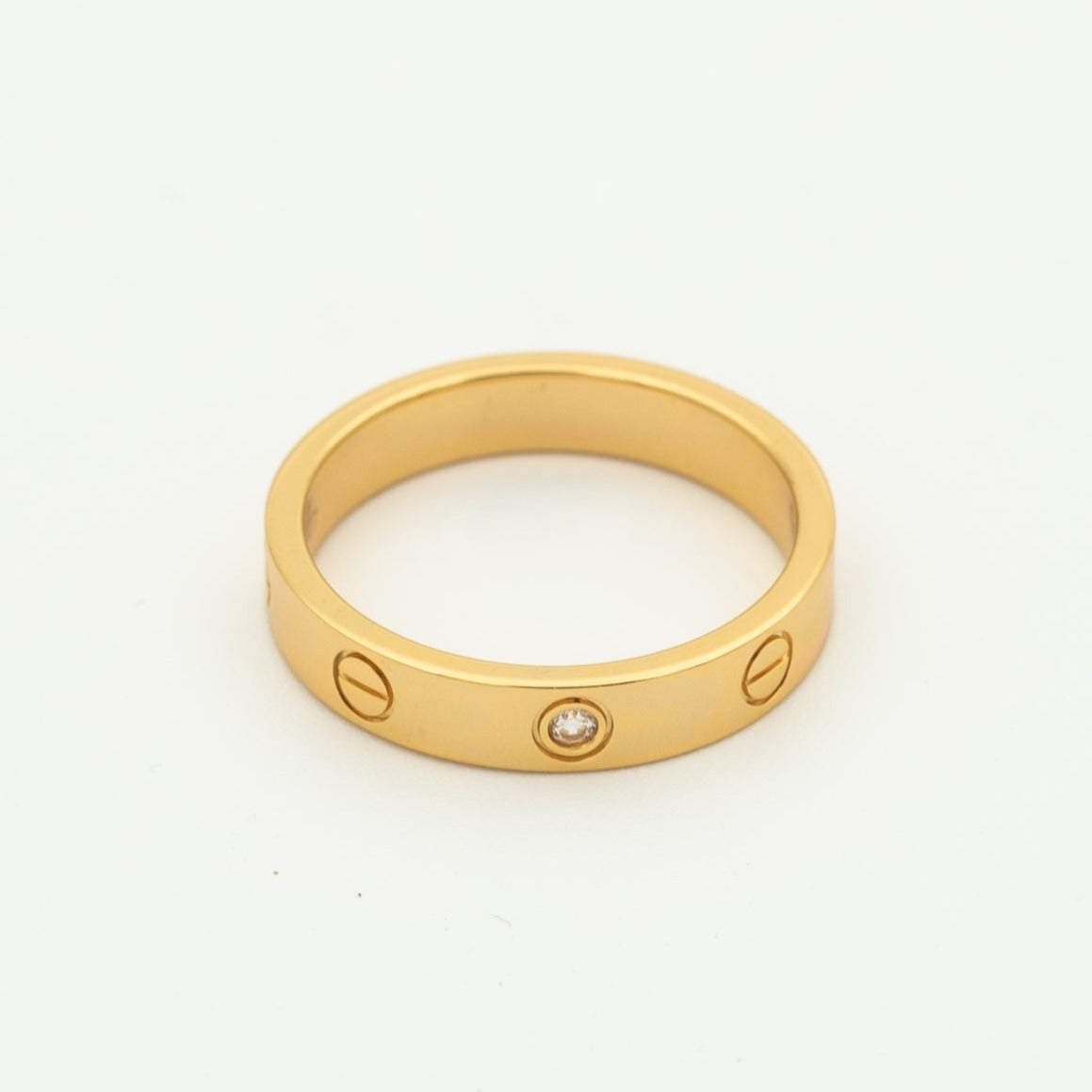 [Polaidi Jewelry]LOVE RING 4MM 1 DIAMOND PINK GOLD