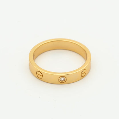 [Polaidi Jewelry]LOVE RING 4MM 1 DIAMOND PINK GOLD
